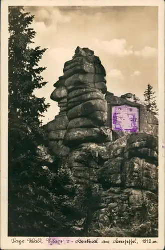 Neureichenau Dreisesselberg (Bayerischer Wald), Denkmal, Felsen 1930