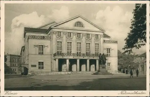 Weimar Deutsches Nationaltheater, Theater, Goethe & Schiller Denkmal 1930