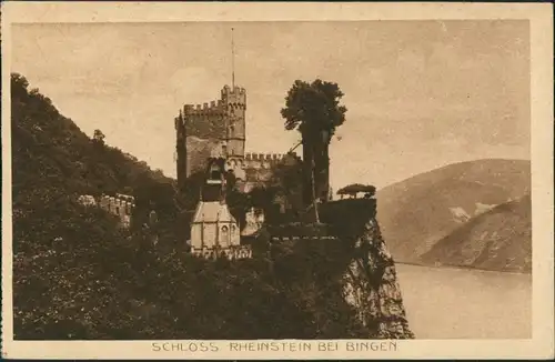 Bingen am Rhein Burg / Schloss Rheinstein am Rhein, Castle river rhine 1920