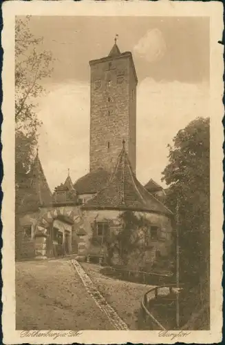 Rothenburg ob der Tauber Burgtor, Strassen Partie Torbogen-Durchgang 1924