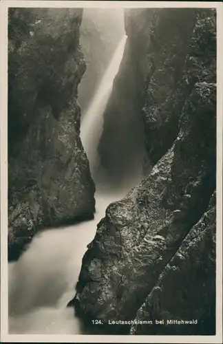 Mittenwald Umlandansicht Leutaschklamm Wasserfall Waterfall 1940