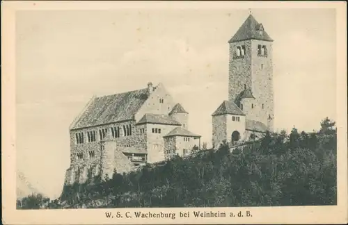 Ansichtskarte Weinheim (Bergstraße) W.S.C. Wachenburg a.d. Bergstrasse 1910