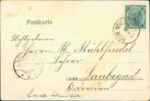 Postcard Dörfel (Böhmen) Víska (Višňová) Gasthaus 1909