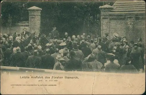 Ansichtskarte Friedrichsruh Die letzte Ausfahrt des Fürsten Bismarck 1908