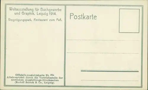 Ansichtskarte Leipzig Fotokarte Restaurant Riesnfass - Buchmesse 1914