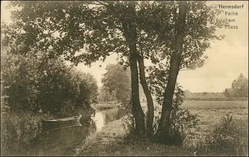 Ansichtskarte Hermsdorf-Berlin Partie am Fliess 1912