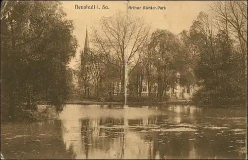 Ansichtskarte Neustadt (Sachsen) Arthur Richter Park 1928