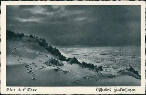 Postcard Henkenhagen Ustronie Morskie Düne bei Mondschein 1929