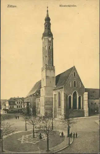 Ansichtskarte Zittau Partie an der Klosterkirche 1922