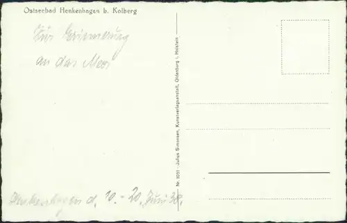 Postcard Henkenhagen Ustronie Morskie Wellengang 1928