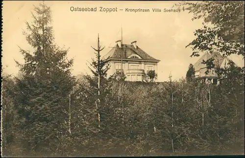 Postcard Zoppot Sopot Kronprinzen Villa Seehaus 1914