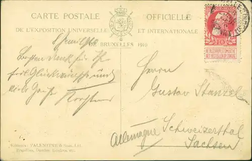 Postkaart Brüssel Bruxelles Exposition de Bruxelles Terrasse 1910