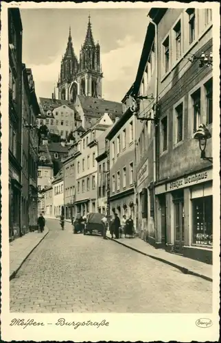 Ansichtskarte Meißen Burgstraße - Pfälzer Weinhaus 1930