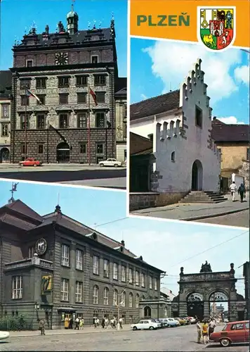 Pilsen Plzeň Radnice • Krajská galerie • Restaurace Prazdroj   1995