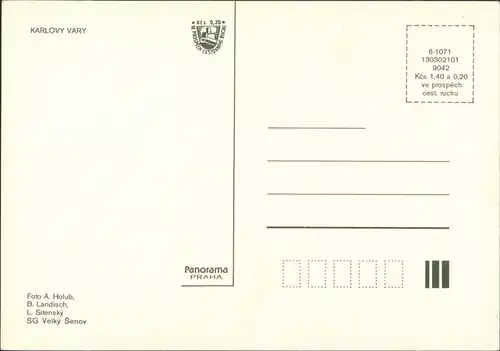 Postcard Karlsbad Karlovy Vary Park, Steinbock, Häuser 1975