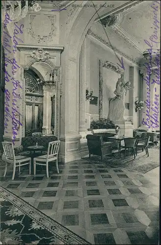 Ansichtskarte Ouchy-Lausanne Beau-Rivage Palace Saal 1931