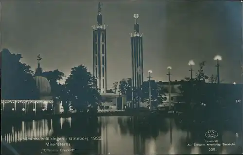 Postcard Göteborg Göteborg Ausstellung bei Nacht 1923