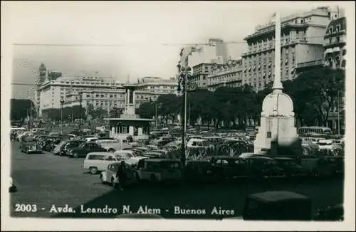 Postcard Buenos Aires Autos Avda. Leandro N. Alem 1930