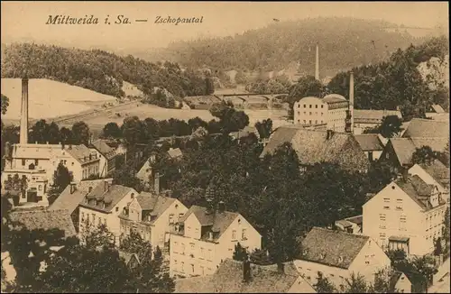 Ansichtskarte Mittweida Fabriken 1918