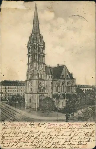 Ansichtskarte Pirnaische Vorstadt-Dresden Johanniskirche - Straße 1901