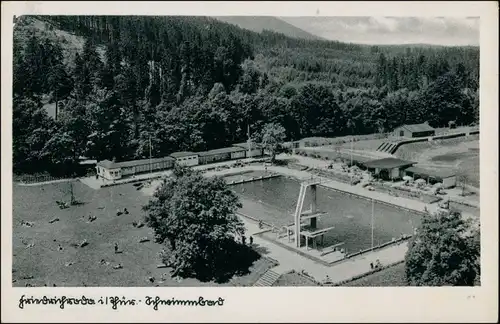 Ansichtskarte Finsterbergen-Friedrichroda Schwimmbad 1937