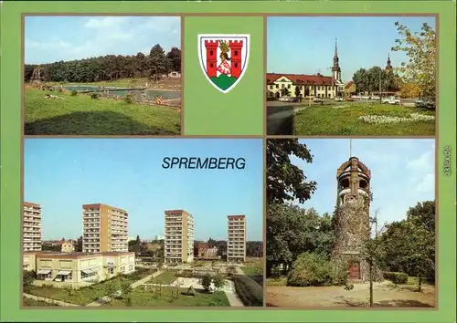 Spremberg Grodk Schwimmbad Badeanstalt, Markt, Neubauten, Georgenbergturm 1986