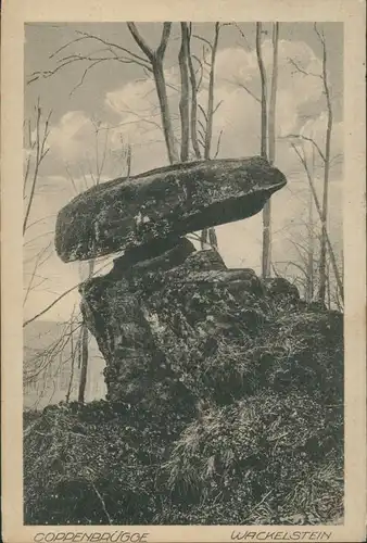 Ansichtskarte Coppenbrügge Coppenbrügge Wackelstein, Fels, Felsbrocken 1934