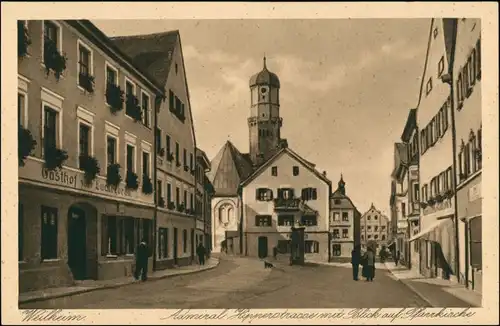 Weilheim (Oberbayern) Gasthof Admiral Hipper-Strasse Blick Pfarrkirche 1920
