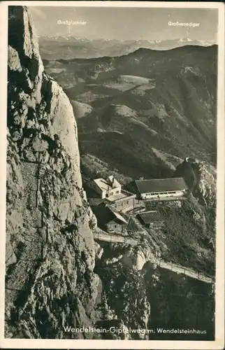 Ansichtskarte Bayrischzell Wendelstein und Wendelsteinhaus, Gipfelweg 1940
