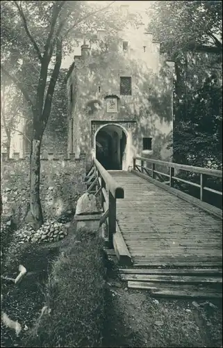 Ansichtskarte Marquartstein Schloß, Holzbrücke 1918