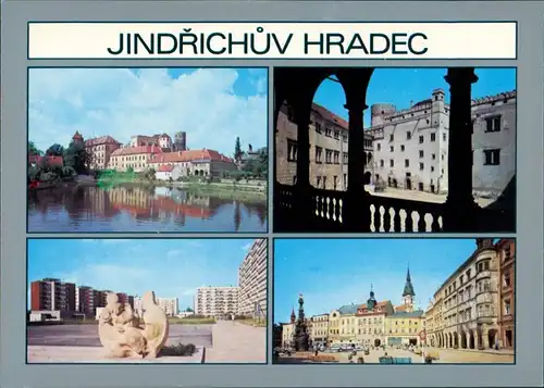 Neuhaus / Böhmen Jindřichův Hradec Schloss, Wohnblockkomplex, Markt 1980