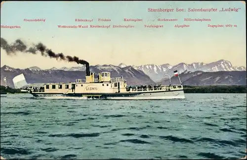 Ansichtskarte Berg (Starnbergersee) Salondampfer Ludwig 1911