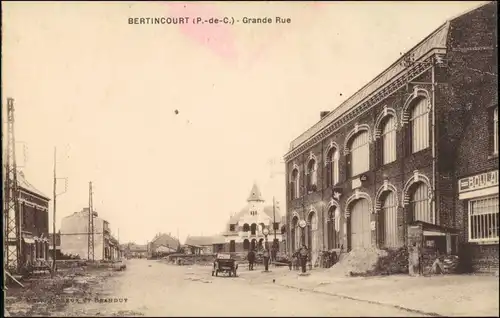CPA Bertincourt Grande rue 1912