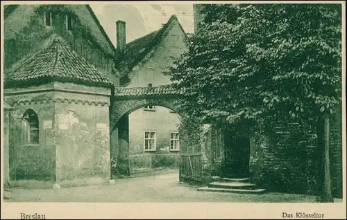 Postcard Breslau Wrocław Kaffeewerbung, Klösseltor 1925