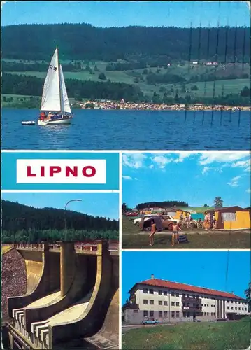Lippen Lipno nad Vltavou Údolní nádrž Lipno / Stausee Lipno,   Segelboot 1981