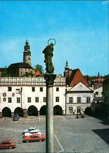 Böhmisch Krumau Český Krumlov Náměstí/Stadtplatz mit Autos 1975