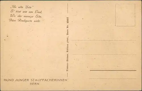 Ansichtskarte .Schweiz Haus - Bund Junger Stauffacherinnen Bern 1928
