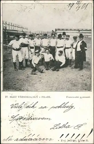 Ansichtskarte Prag Praha Stadion - Sportler Francouzsti gymnaste 1901