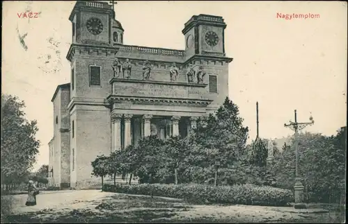 Postcard Vacz Nagytemplom Gebäude Bauwerk 1911