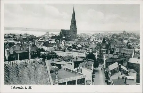 Ansichtskarte Schwerin Straßenblick - Stadt 1935