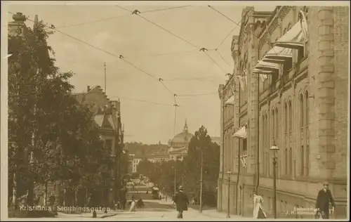 Postcard Oslo Kristiania Storthingsgaten 1925