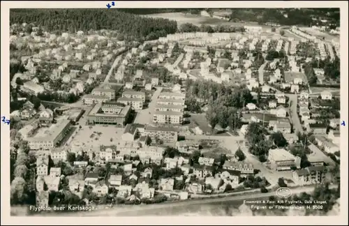 Postcard Karlskoga Luftbild 1930