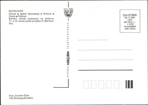 Postcard Buchlowitz Buchlovice Zámek/Schloss Luftbild 1980