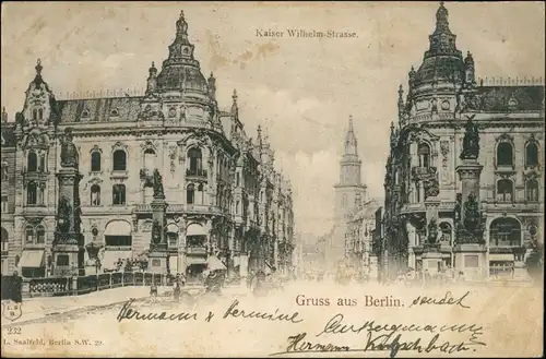 Ansichtskarte Mitte-Berlin Kaiser Wilhelm Straße 1898