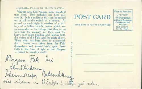 Niagara Falls (NY) Niagarafälle / Niagara Falls US Illuminiert 1930