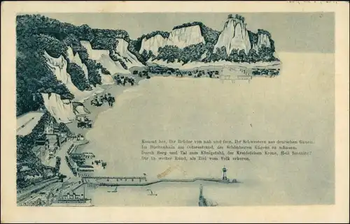 Ansichtskarte Sassnitz Künstlerkarte Sassnitz und Stubbenkammer 1925