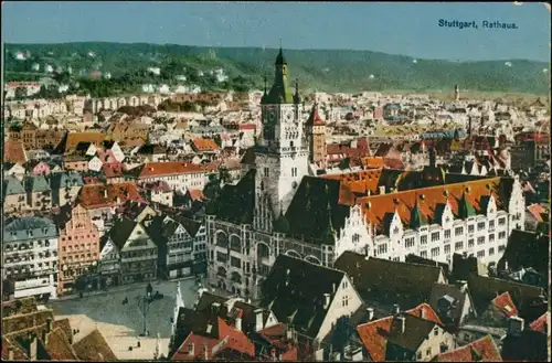 Ansichtskarte Stuttgart Totalansicht 1918