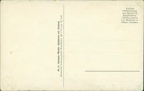 Ansichtskarte  Siemens Martin Stahlwerk mit Gießerei 1913