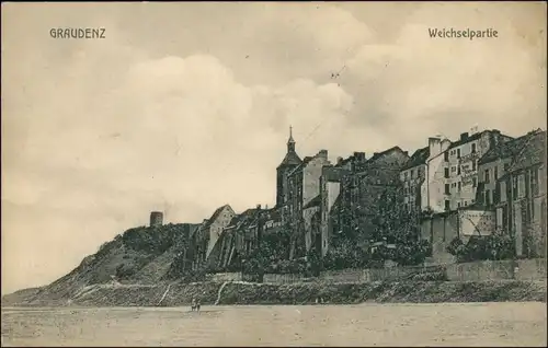 Postcard Graudenz Grudziądz Weichselpartie 1915