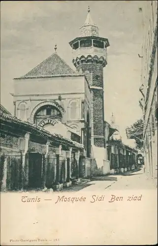 Postcard Tunis تونس Straße - Moschee Mosquee Sidi Ben ziad 1911